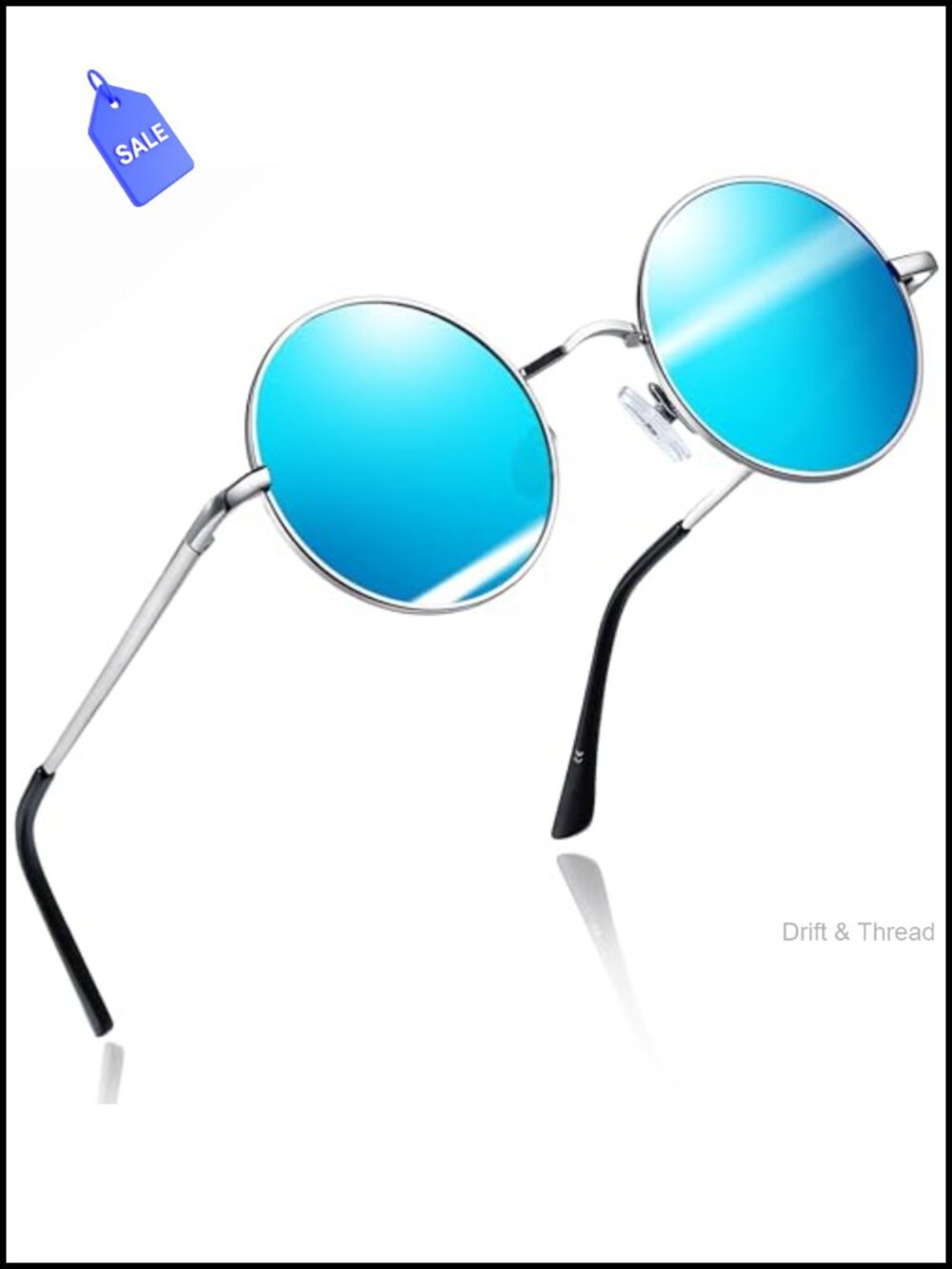 Small Round Hippie Circle Sunglasses Metal Frame Polarized UV400